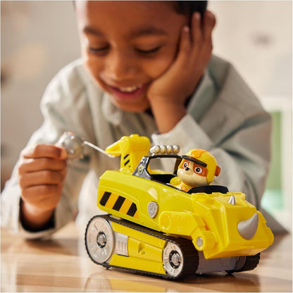 Paw Patrol Jungle Pups, Rubble Rhino Vehicle, caminhão de brinquedo com figura de ação colecionável, brinquedos infantis para meninos e meninas de 3 anos ou mais