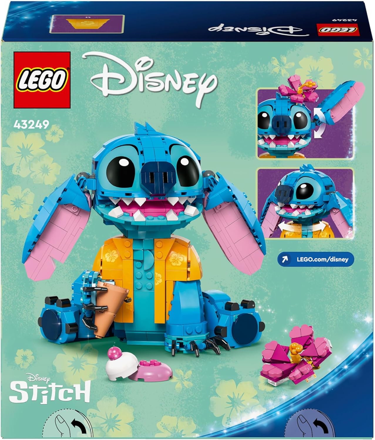 LEGO | Brinquedo de construção Disney Stitch para crianças, meninas e meninos de mais de 9 anos, conjunto de brinquedos com casquinha de sorvete e figura de personagem, presente de aniversário divertido 43249