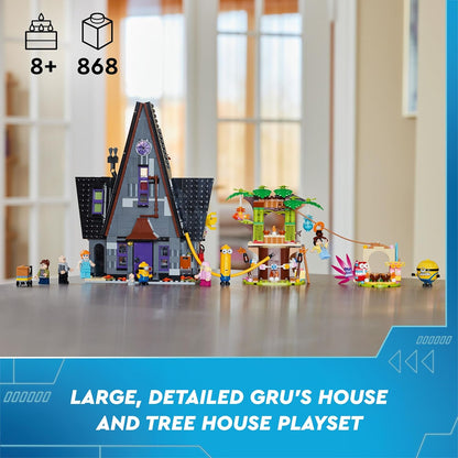 LEGO Despicable Me Minions e Gru's Family Mansion, Toy House Movie Set para meninos e meninas de 8 anos ou mais que amam brincadeiras independentes, inclui 6 minifiguras e 3 figuras edificáveis, ideia de presente 75583