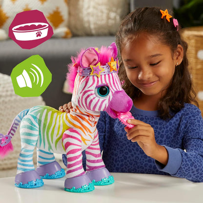 Brinquedo FurReal Zenya My Rainbow Zebra, brinquedos interativos para animais de estimação para meninas e meninos de 4 anos e mais