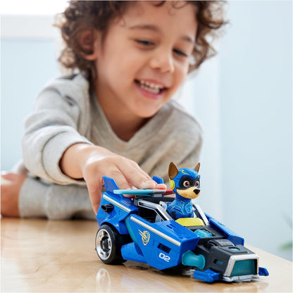 PAW Patrol: The Mighty Movie Toy Car com Chase Mighty Pups boneco de ação, luzes e sons, brinquedos infantis para meninos e meninas 3+