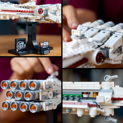 LEGO Conjunto Star Wars Tantive IV, kit de modelo de nave estelar colecionável do 25º aniversário para adultos construirem, veículo icônico de uma nova esperança, casa de recordações, presentes de decoração de escritório para homens, mulheres e fãs 75376