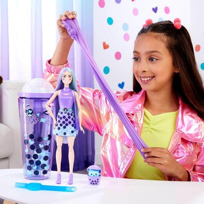 Barbie Boneca Pop Reveal Bubble Tea Series e acessórios com boneca fashion e animal de estimação, 8 surpresas incluem mudança de cor, copo com armazenamento (os estilos podem variar), HTJ19