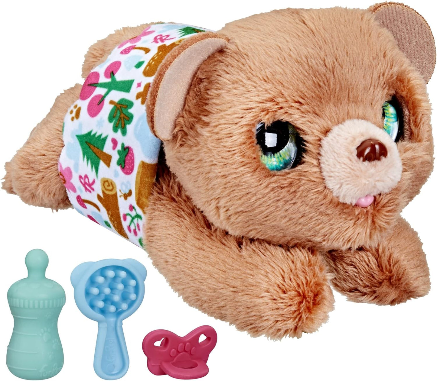 Hasbro furReal Newborns Bears, brinquedo de pelúcia animatrônico interativo com efeitos sonoros, fecha os olhos, a partir de 4 anos, F4158, multicolorido