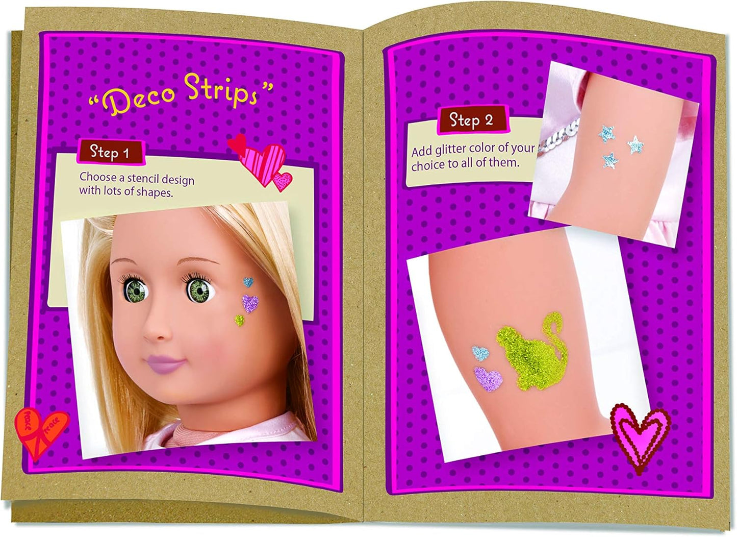 Muñeca Rosalyn Fashion Girl Glitter Deco de 18 pulgadas de Our Generation - Con tatuajes de purpurina