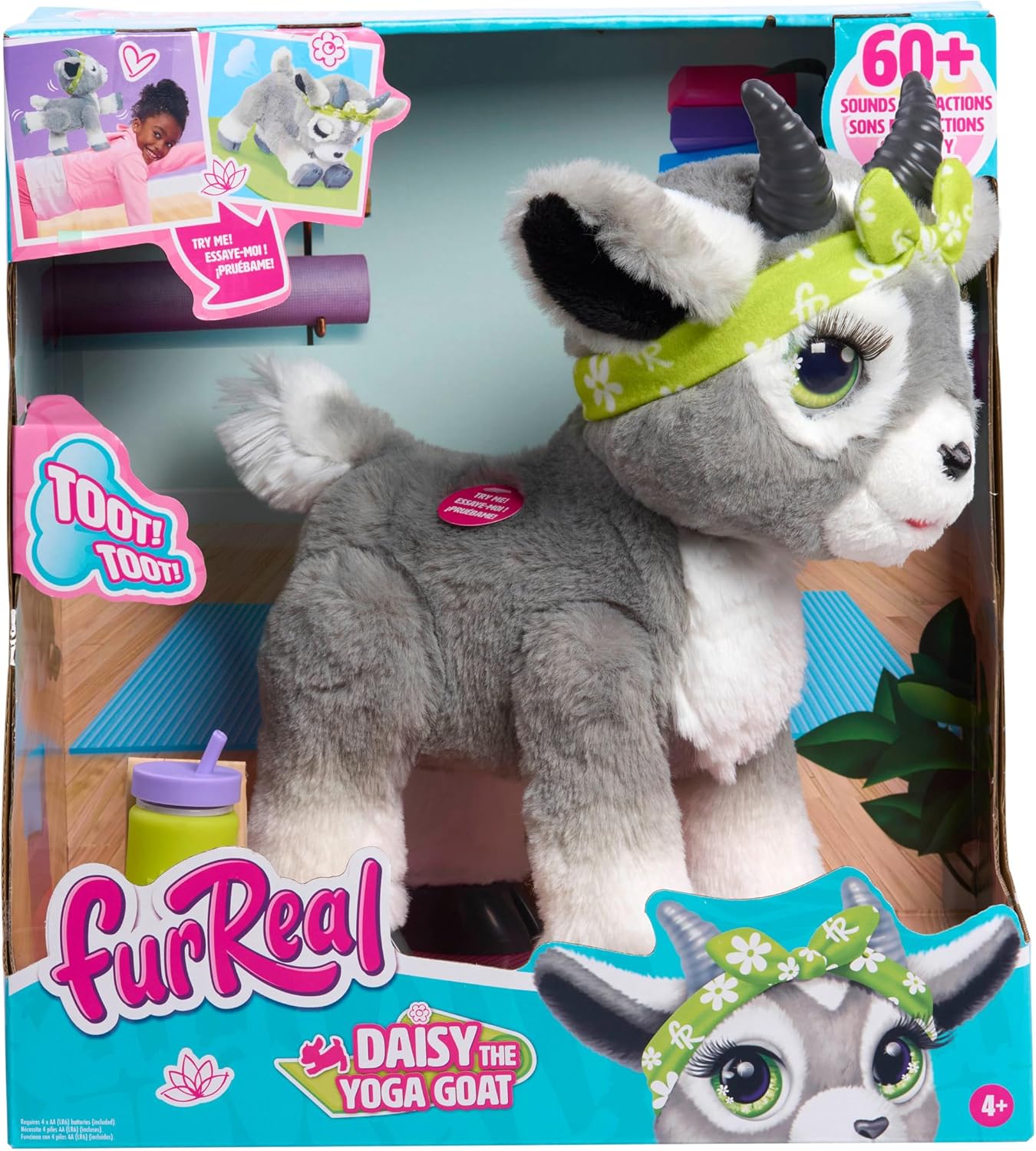 Just Play furReal Daisy the Yoga Goat brinquedo interativo, brinquedos infantis para maiores de 4 anos