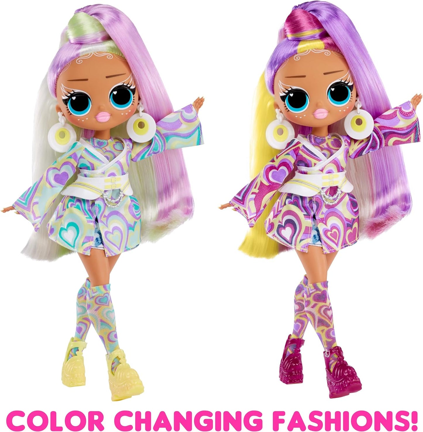 Jajaja ¡Sorpresa! Muñeca de moda OMG Sunshine Makeover - SUNRISE - Cambio de color UV bajo el sol, muchas sorpresas y accesorios fabulosos - Gran regalo para niños de 4 años en adelante