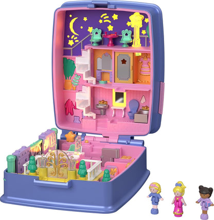 Polly Pocket Collector compacto com 3 micro bonecas, Heritage Keepsake Collection Starlight Dinner Party