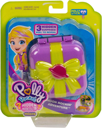 Polly Pocket Hidden Hideouts Moon Rockin’ Adventure compacto, boneca e acessórios