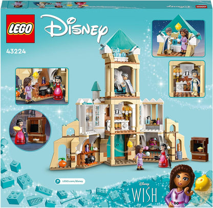 LEGO 43224 Brinquedo montável Disney Wish King Magnifico Castle do filme Wish com minibonecas Asha, Dahlia e King Magnifico mais figura de estrela, para meninas, meninos e crianças de 7 anos ou mais