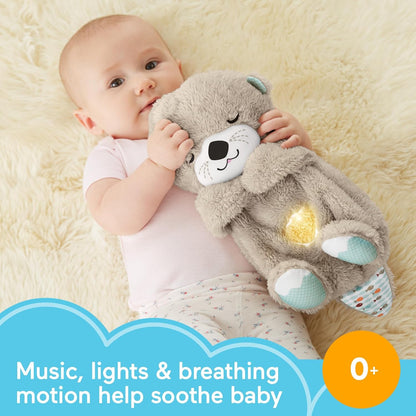 Fisher-Price Brinquedo de pelúcia para bebê com aba e pinguim oscilante com música e movimento para a barriga, hora de sentar-se, jogo sensorial, HNC10