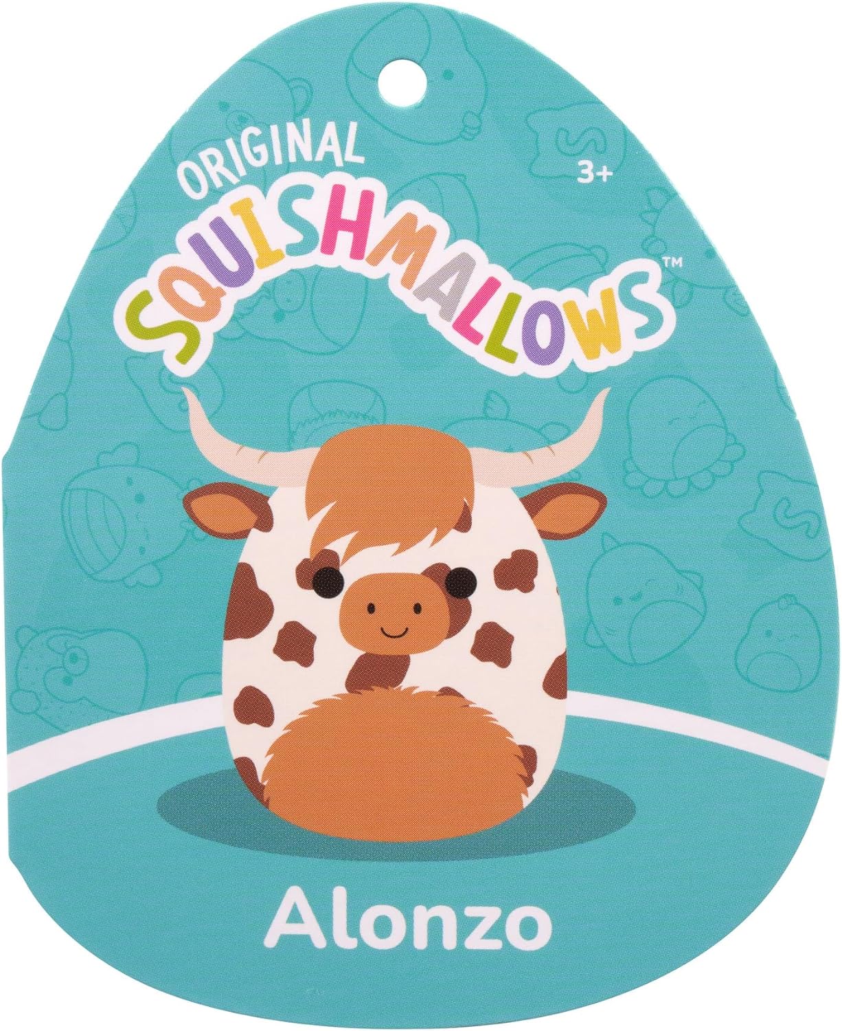 Squishmallows Original 7,5 Polegadas - Alonzo, a Vaca Highland Marrom e Branca