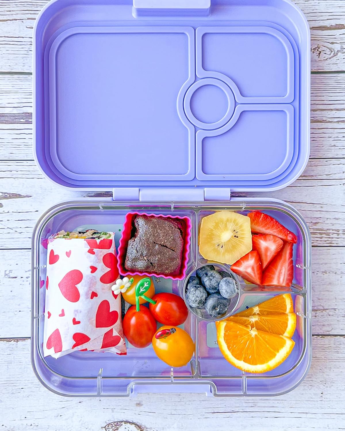 Yumbox Recipiente de lancheira Bento à prova de vazamentos Panino para crianças e adultos (azul surf (bandeja de urso polar))