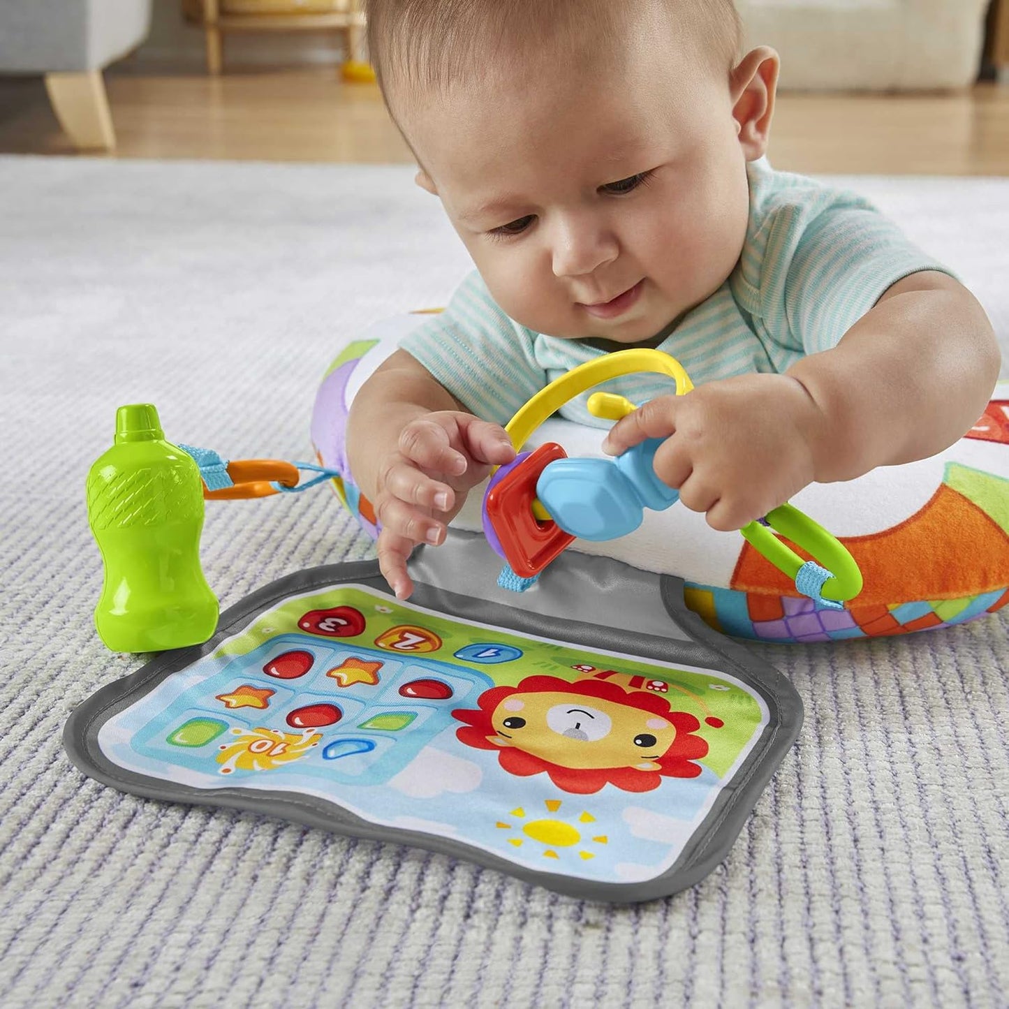 Fisher-Price Littlest Gamer Tummy Wedge, brinquedo sensorial para bebê na hora da barriga