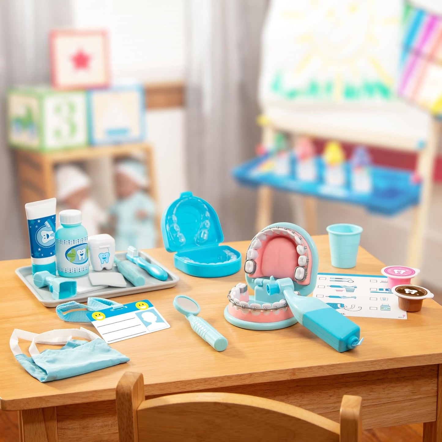 Melissa & Doug Kit de dentista Super Smile para crianças, brinquedos de dramatização para meninas de 3 anos ou mais | Brinquedos de dentista para crianças | Brinquedos educativos para meninos de 3 anos | Crianças