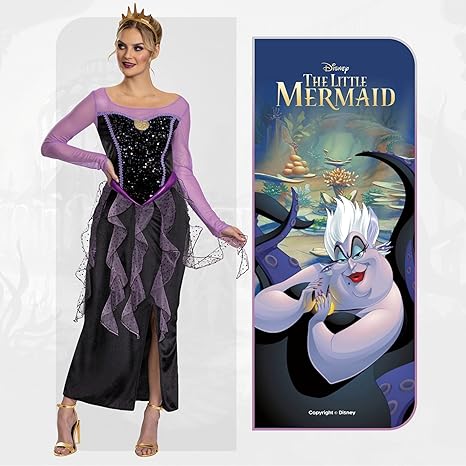 DISGUISE Traje clássico oficial da Disney Ursula adulto, fantasia de Halloween da pequena sereia para adultos tamanho L