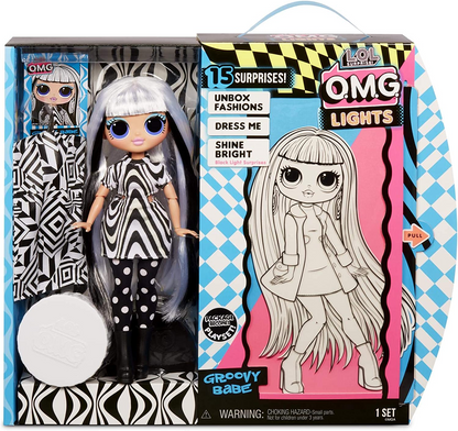 LOL Surprise Bonecas da moda colecionáveis - com 15 surpresas, roupas e acessórios - Groovy Babe - OMG Lights Series