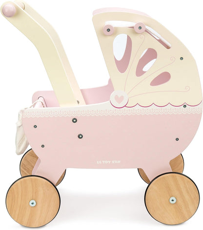 Le Toy Van - Brinquedo de madeira educacional Role Play Beautiful Sweet Dreams Doll Toy Pram | Conjunto de carrinho de bebê fingir brincar - para maiores de 3 anos