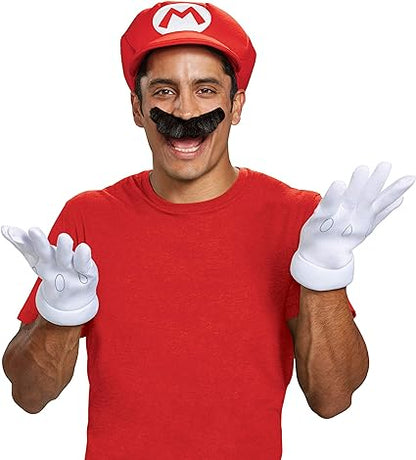 DISGUISE Acessórios para fantasia de encanador Nintendo Super Mario adultos Red Hat e bigode,