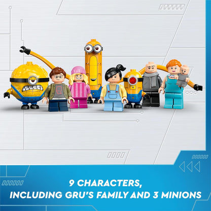 LEGO Despicable Me Minions e Gru's Family Mansion, Toy House Movie Set para meninos e meninas de 8 anos ou mais que amam brincadeiras independentes, inclui 6 minifiguras e 3 figuras edificáveis, ideia de presente 75583