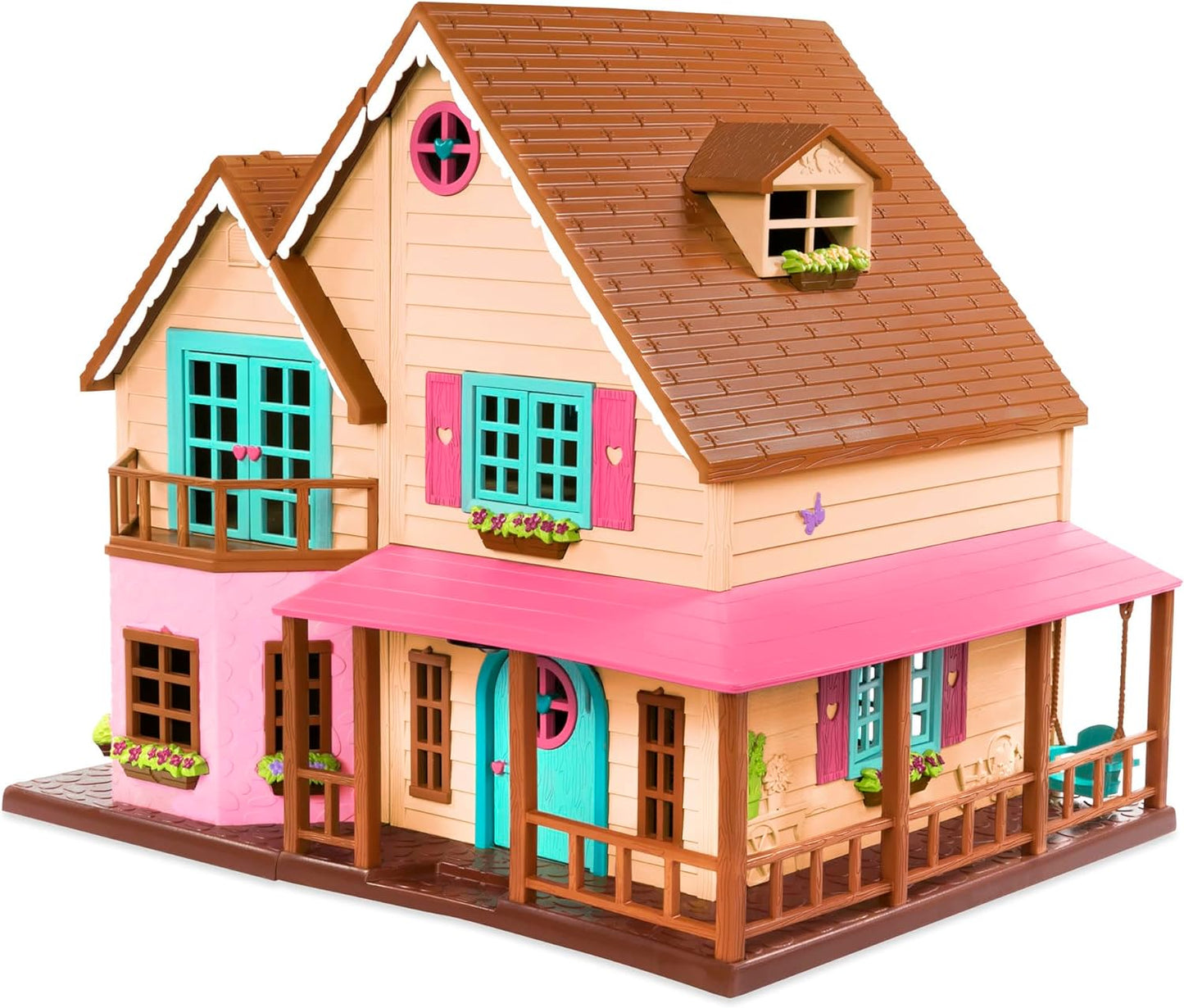 Li'l Woodzeez - Honeysuckle Hillside Cottage - Conjunto de brinquedos de 20 peças com casinha de brinquedo, móveis e acessórios - Casas em miniatura e conjuntos de jogos para crianças de 3 anos ou mais