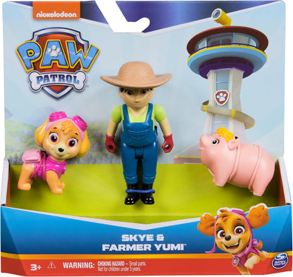 Paw Patrol Skye, Farmer Yumi e Piggie Figures, brinquedos infantis para meninos e meninas a partir de 3 anos