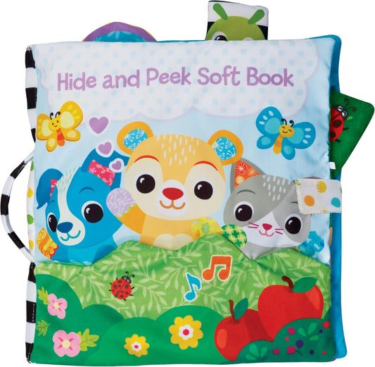 VTech Baby Hide and Peek Soft Book, Libro sensorial con 6 páginas táctiles, melodías y canciones y osito desmontable, juguete interactivo, regalo para bebés de 3, 6, 12, 18 meses en adelante, versión en inglés