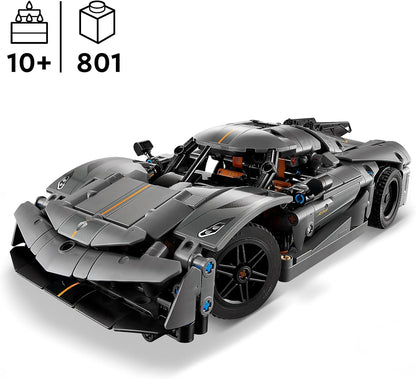 LEGO Technic Koenigsegg Jesko Absolut Grey Hypercar, conjunto de brinquedos de construção de carros de corrida para meninos, meninas e crianças com mais de 10 anos, kit de modelo de veículo montável, introdução à engenharia,