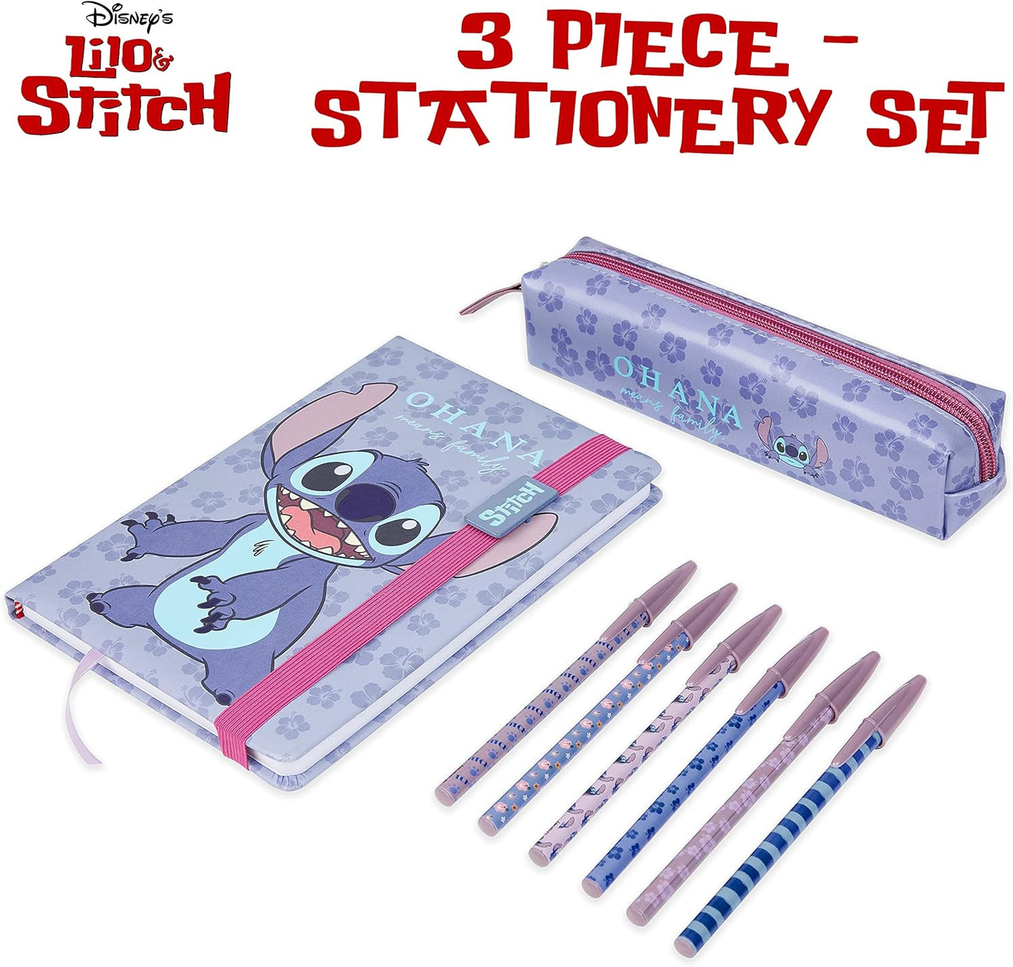 Juegos de papelería Disney Cute Stitch para niñas (juego de 3)