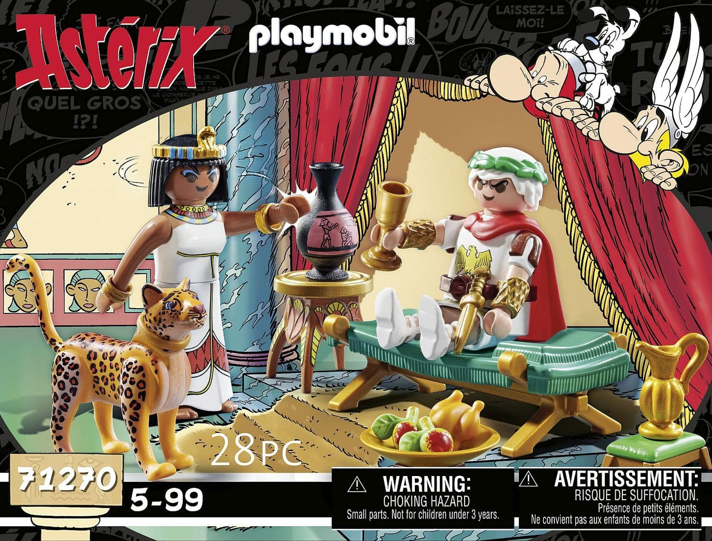 Playmobil 71270 Asterix: César e Cleópatra com leopardo, bonecos de coleção, colecionadores e leques de asterix, dramatização divertida e imaginativa, conjuntos de jogos adequados para crianças de 5 anos ou mais