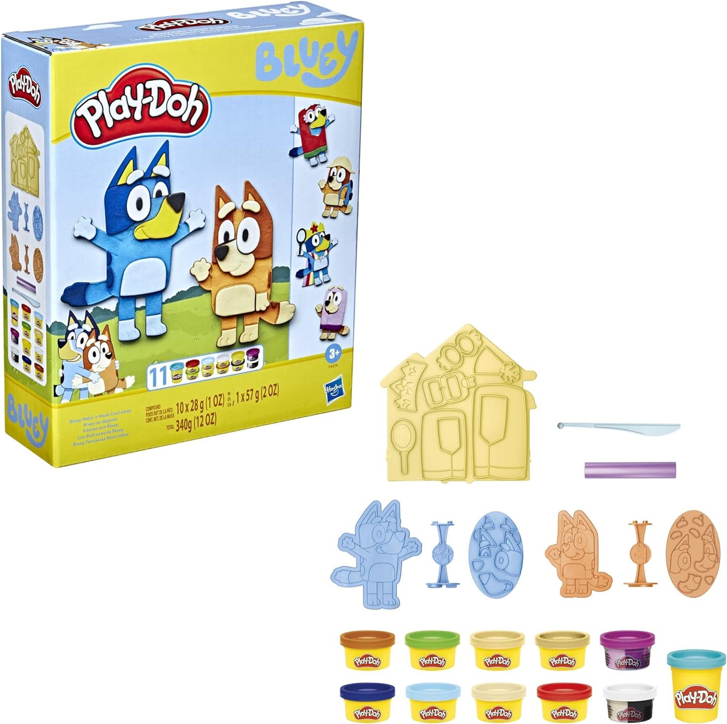 Play-Doh DISFRACES MAKE N MASH BLUEY, Pequeño