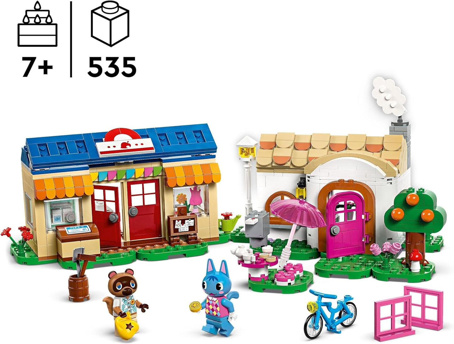 LEGO Animal Crossing Nook’s Cranny & Rosie’s House Brinquedo de construção criativo para crianças, meninas e meninos com mais de 7 anos, inclui 2 personagens da série de videogame, ideia de presente de aniversário 77050