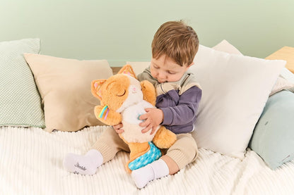 VTech Gatinho ronronante calmante para bebês, gatinho macio e relaxante com 3 modos de brincadeira, sons da natureza, ronronar e movimento de respiração, brinquedo interativo, presente para bebês de 0, 3, 6, 12 meses +, versão em inglês