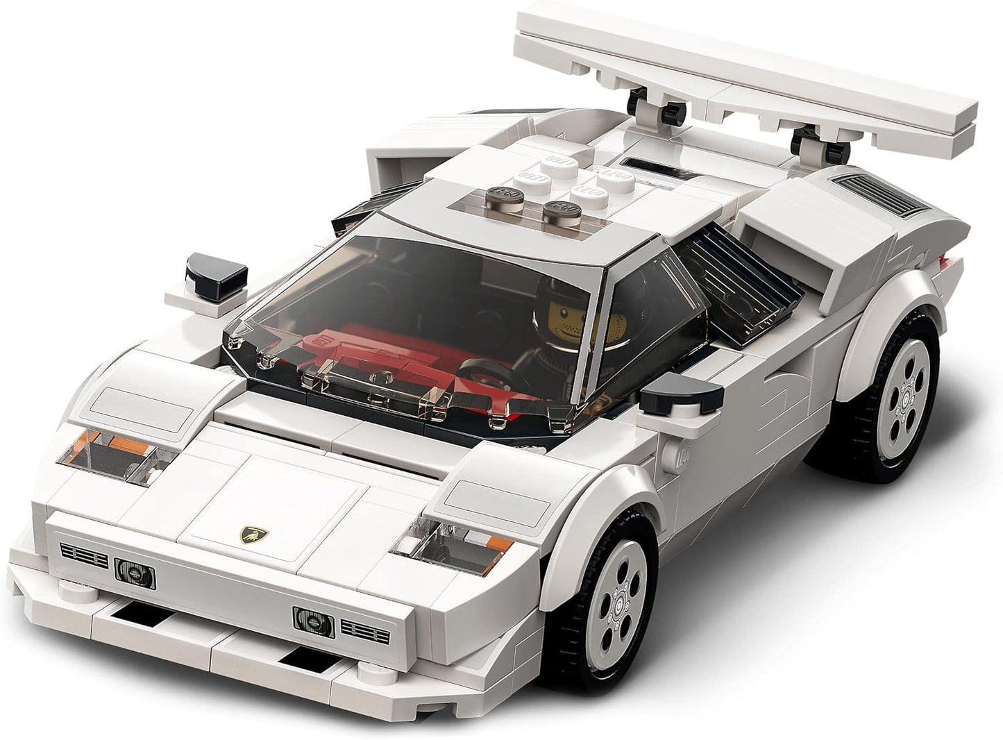 LEGO Speed ​​Champions Lamborghini Countach, réplica de modelo de juguete de coche de carreras, juego de construcción coleccionable con minifigura de piloto de carreras 76908