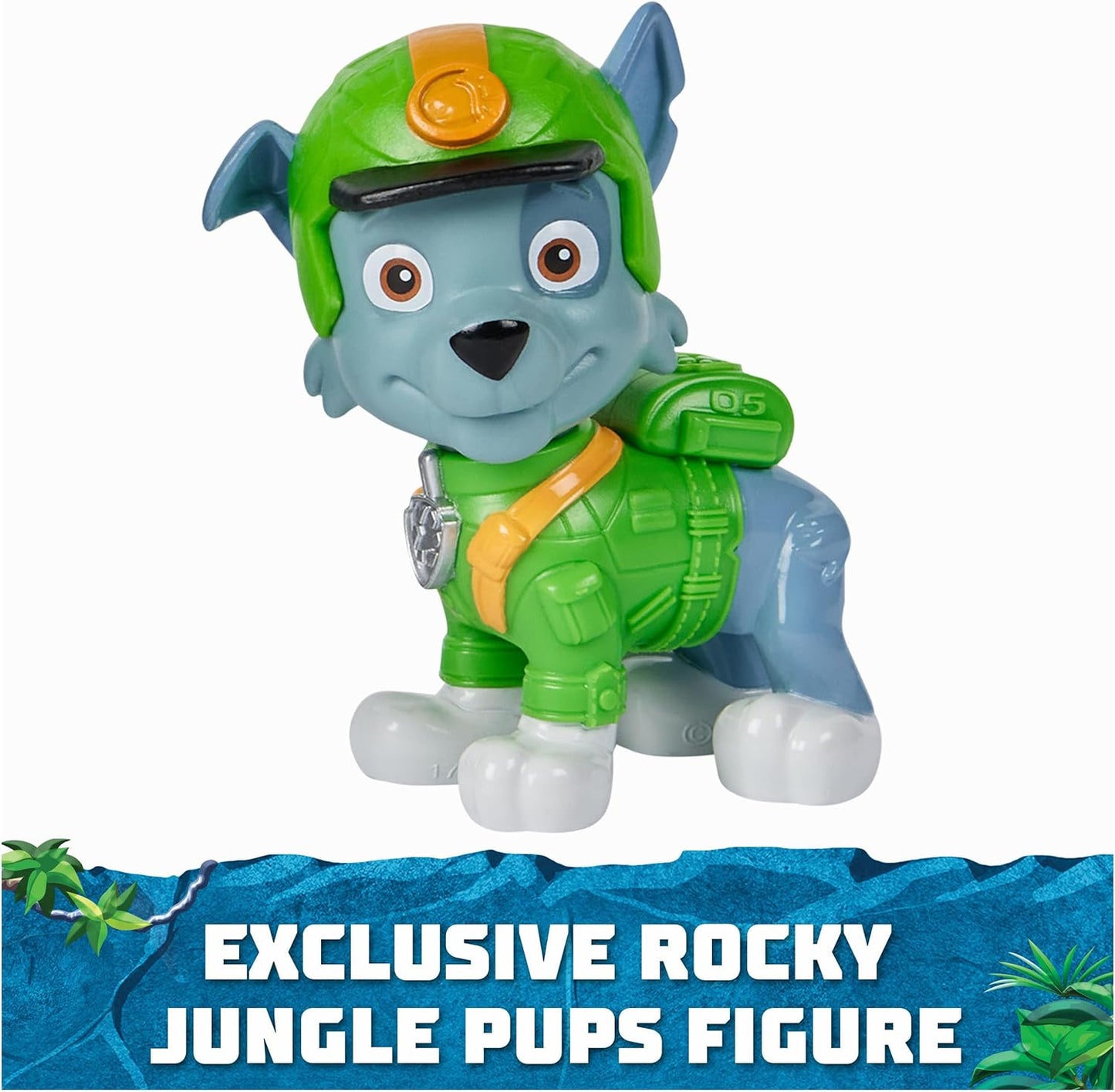 Paw Patrol Jungle Pups, veículo Rocky Snapping Turtle, caminhão de brinquedo com figura de ação colecionável, brinquedos infantis para meninos e meninas de 3 anos ou mais