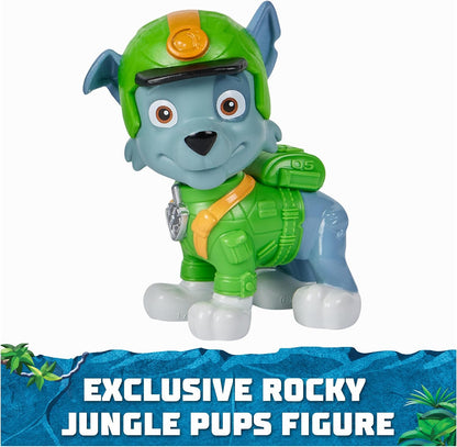 Paw Patrol Jungle Pups, veículo Rocky Snapping Turtle, caminhão de brinquedo com figura de ação colecionável, brinquedos infantis para meninos e meninas de 3 anos ou mais