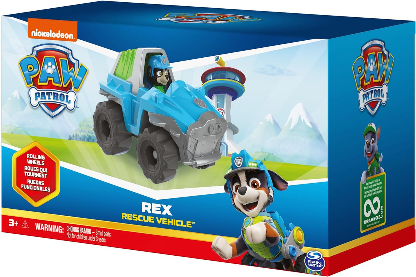 Paw Patrol, vehículo de rescate de dinosaurios Rex con figuras de acción coleccionables, juguetes para niños a partir de 3 años