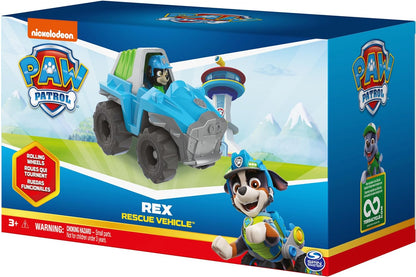 Paw Patrol, veículo de resgate de dinossauros de Rex com bonecos de ação colecionáveis, brinquedos infantis para maiores de 3 anos