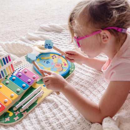 ¡Las pistas de Melissa y Doug Blue y tú! Tabla de madera para crear música.