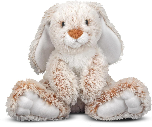 Melissa & Doug Burrow Bunny Teddy, brinquedos macios de ursinho de pelúcia para meninas, brinquedo fofinho de coelho, brinquedos fofinhos de bichinhos de pelúcia para meninas, brinquedos de pelúcia de coelho para meninas e meninos de mais de 3 anos