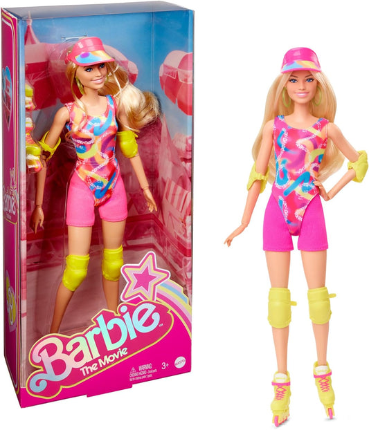 Barbie O FILME, Margot Robbie como boneca Barbie, traje de patinação inLine, visual icônico do filme, equipamento de skate neonx, HR 04