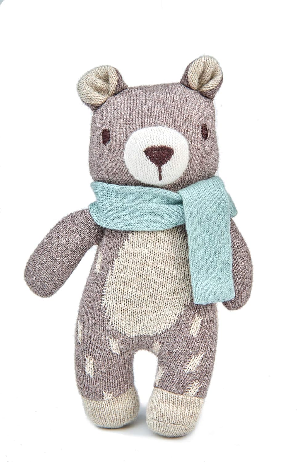 ThreadBear Design Boneco de pelúcia macio Fred The Bear para bebês e crianças pequenas - promove brincadeiras sensoriais e reconhecimento de toque a partir de 0+