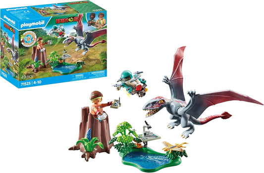 Playmobil 71525 Dinos: Observatório para Dimorphodon, incluindo drone com câmera e outros acessórios emocionantes, conjuntos de jogos sustentáveis adequados para crianças a partir de 4 anos