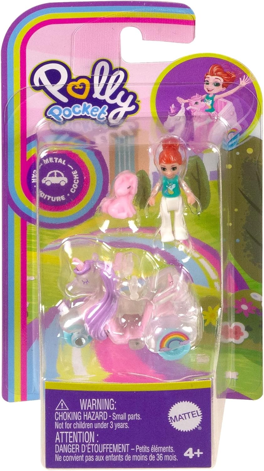 Polly Pocket Conjunto de scooter Unicorn para meninas de 4 anos ou mais