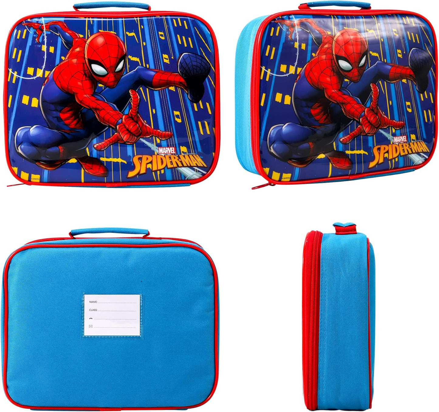 Zawadi Global Conjunto de lancheira infantil Spiderman Kids - lancheira isolada, lancheira com vários compartimentos e garrafa de água de 540 ml - conjunto de comida para almoço de viagem escolar,