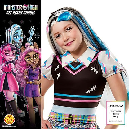 Rubie's Official Girls Standard Monster High Frankie Stein Peruca infantil, acessório de vestido extravagante infantil multicor tamanho único