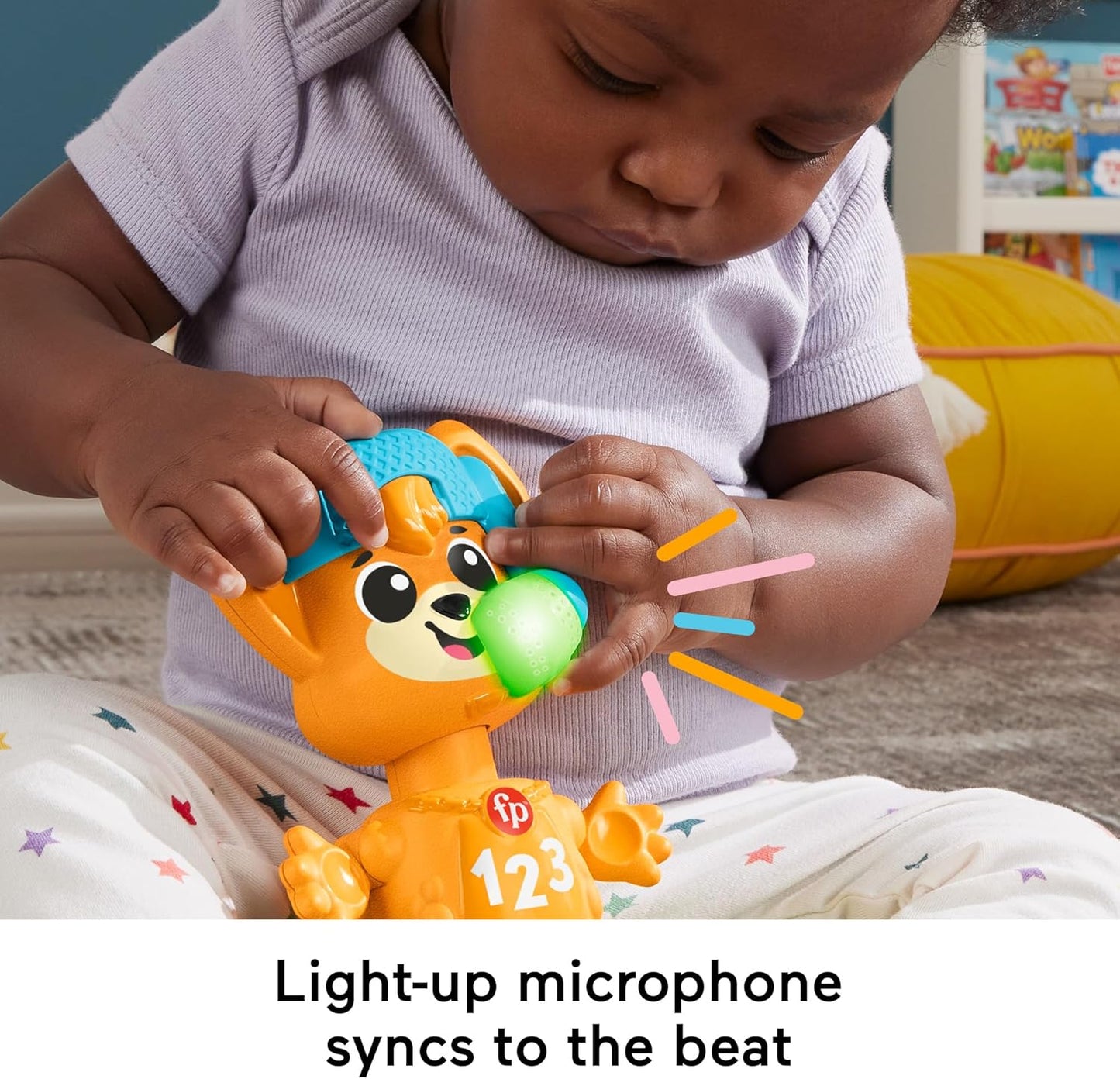 Fisher-Price Brinquedo de aprendizagem para bebês Link Squad Opposites Fox com música e luzes para idades de 9+ meses, versão em inglês do Reino Unido, compatível apenas com itens Link Squad, HYL20