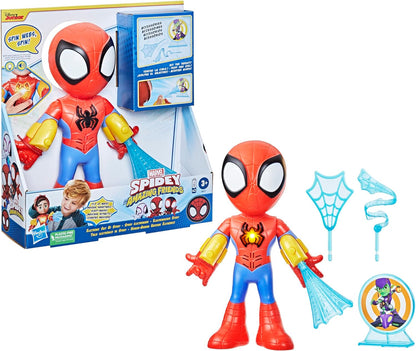 SPIDEY AND HIS AMAZING FRIENDS Marvel Electronic Suit Up Spidey, boneco de ação de 10 polegadas, brinquedos pré-escolares para crianças de 3 anos ou mais