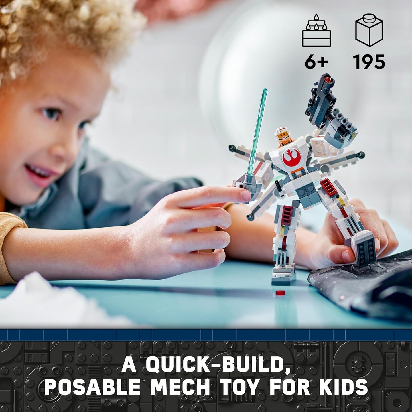 LEGO Star Wars Luke Skywalker X-Wing Mech, brinquedo de construção colecionável para meninos, meninas e crianças de 6 anos ou mais, com uma minifigura de personagem para aventuras de ação e fantasia, pequena ideia criativa para presente 75390