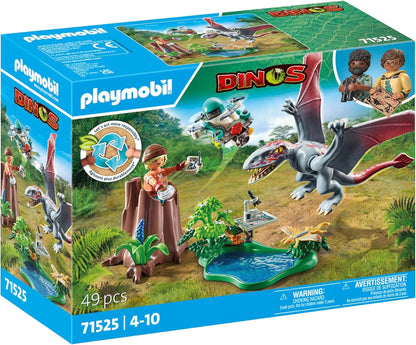 Playmobil 71525 Dinos: Observatório para Dimorphodon, incluindo drone com câmera e outros acessórios emocionantes, conjuntos de jogos sustentáveis adequados para crianças a partir de 4 anos